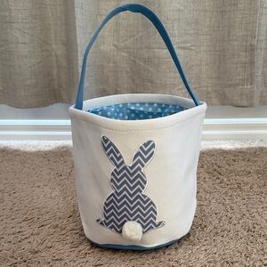 Blue and White Bunny Basket